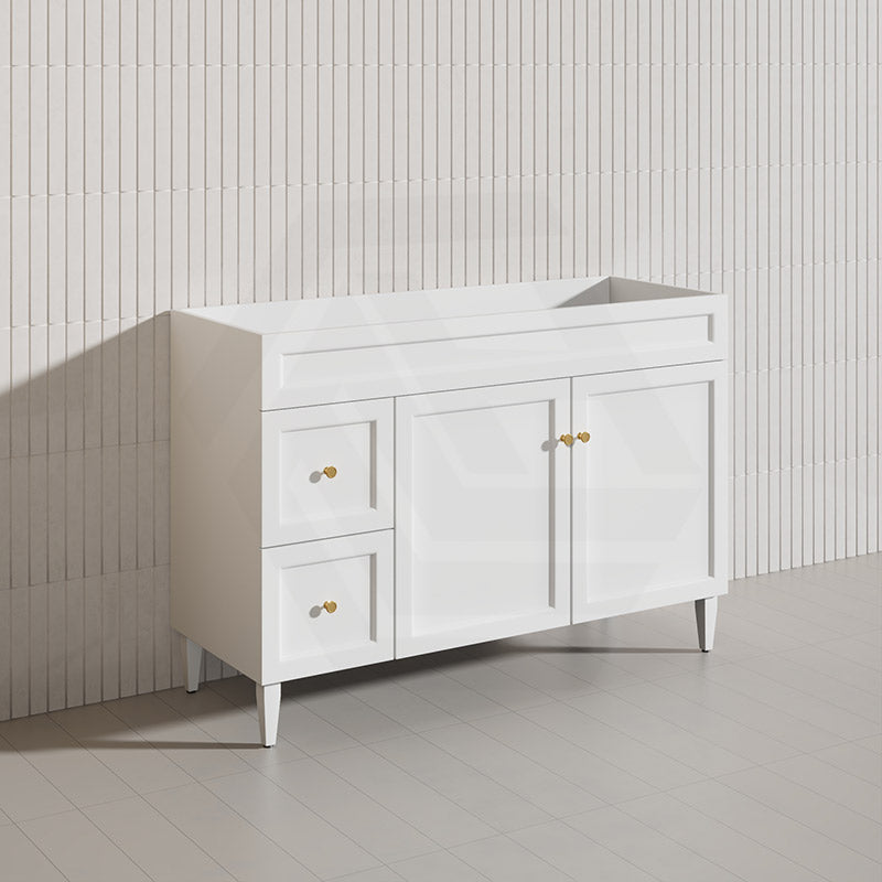 1200mm Harrington Freestanding Vanity with Legs/Kickboard Matt Black/White PVC Cabinet ONLY & Ceramic Top Available