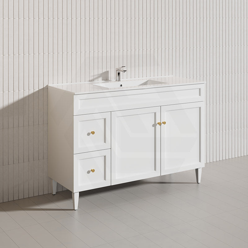 1200mm Harrington Freestanding Vanity with Legs/Kickboard Matt Black/White PVC Cabinet ONLY & Ceramic Top Available