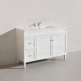 1200mm Harrington Freestanding Vanity with Legs/Kickboard Matt Black/White PVC Cabinet ONLY & Ceramic Top Available