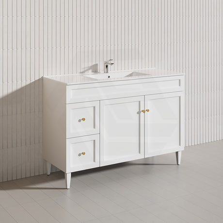 1200mm Harrington Freestanding Vanity with Legs/Kickboard Matt Black/White PVC Cabinet ONLY & Ceramic Top Available