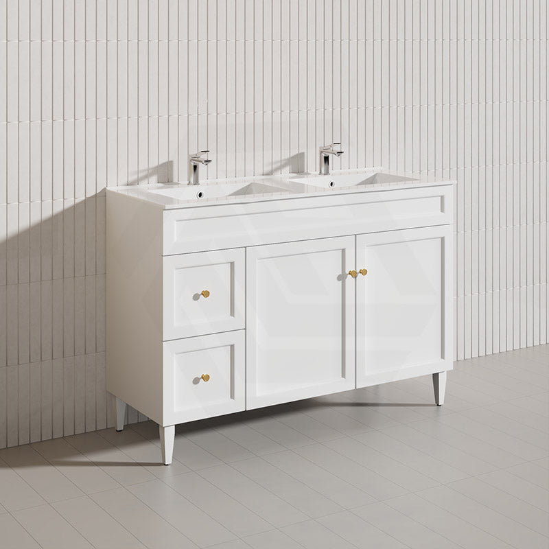 1200mm Harrington Freestanding Vanity with Legs/Kickboard Matt Black/White PVC Cabinet ONLY & Ceramic Top Available