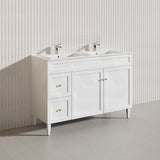 1200mm Harrington Freestanding Vanity with Legs/Kickboard Matt Black/White PVC Cabinet ONLY & Ceramic Top Available