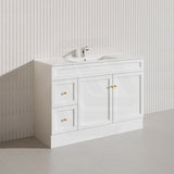 1200mm Harrington Freestanding Vanity with Legs/Kickboard Matt Black/White PVC Cabinet ONLY & Ceramic Top Available