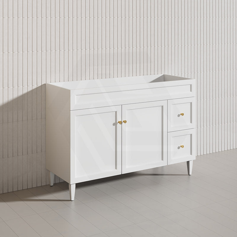 1200mm Harrington Freestanding Vanity with Legs/Kickboard Matt Black/White PVC Cabinet ONLY & Ceramic Top Available