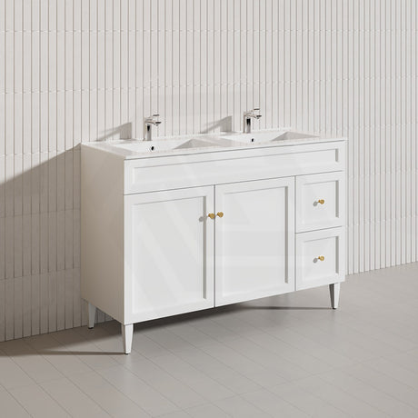 1200mm Harrington Freestanding Vanity with Legs/Kickboard Matt Black/White PVC Cabinet ONLY & Ceramic Top Available