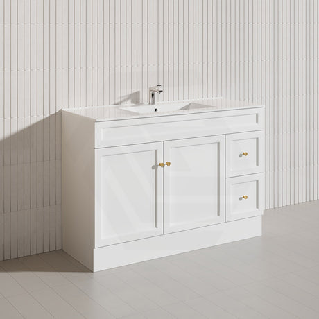 1200mm Harrington Freestanding Vanity with Legs/Kickboard Matt Black/White PVC Cabinet ONLY & Ceramic Top Available