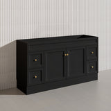 1500mm Harrington Freestanding Vanity with Legs/Kickboard Matt Black/White PVC Cabinet ONLY & Ceramic Top Available