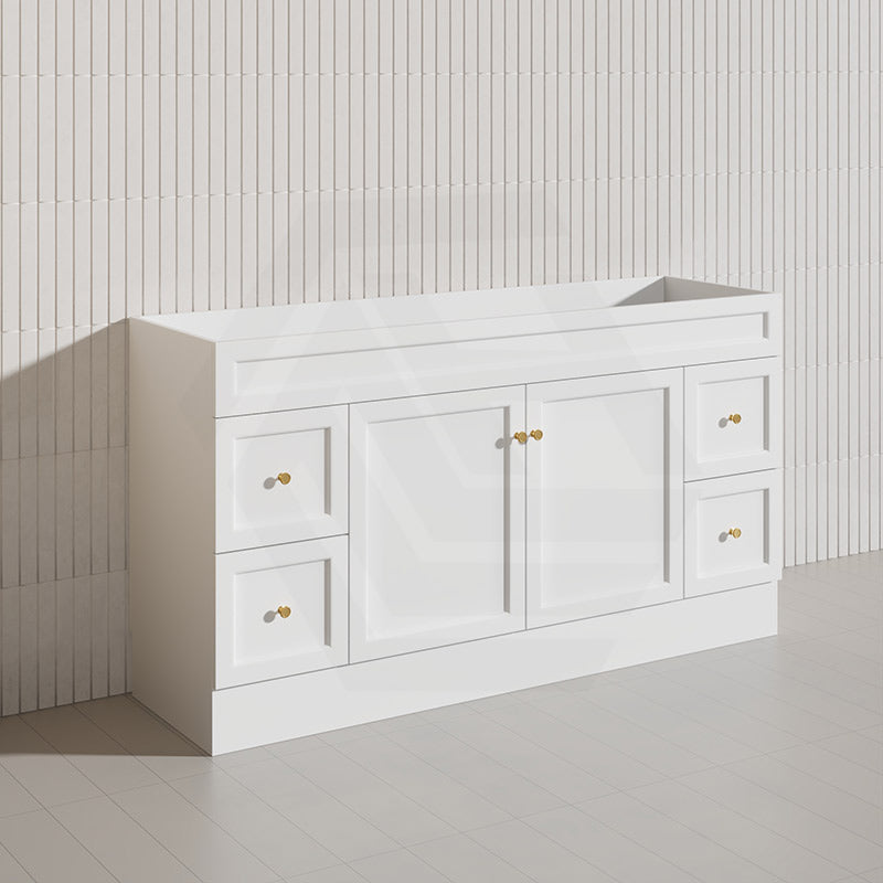 1500mm Harrington Freestanding Vanity with Legs/Kickboard Matt Black/White PVC Cabinet ONLY & Ceramic Top Available