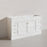 1500mm Harrington Freestanding Vanity with Legs/Kickboard Matt Black/White PVC Cabinet ONLY & Ceramic Top Available