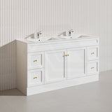 1500mm Harrington Freestanding Vanity with Legs/Kickboard Matt Black/White PVC Cabinet ONLY & Ceramic Top Available