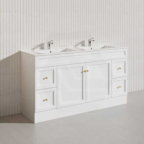 1500mm Harrington Freestanding Vanity with Legs/Kickboard Matt Black/White PVC Cabinet ONLY & Ceramic Top Available