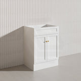 600mm Harrington Freestanding Vanity with Legs/Kickboard Matt Black/White PVC Cabinet ONLY & Ceramic Top Available