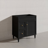 750mm Harrington Freestanding Vanity with Legs/Kickboard Matt Black/White PVC Cabinet ONLY & Ceramic Top Available