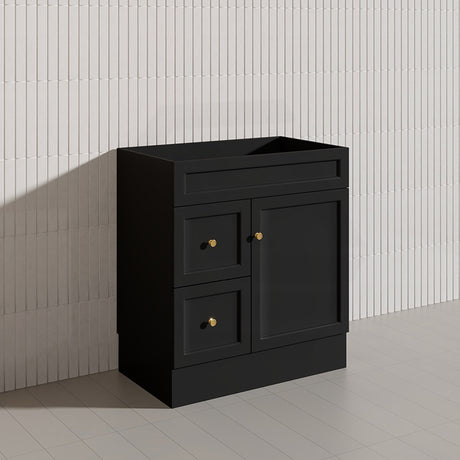 750mm Harrington Freestanding Vanity with Legs/Kickboard Matt Black/White PVC Cabinet ONLY & Ceramic Top Available