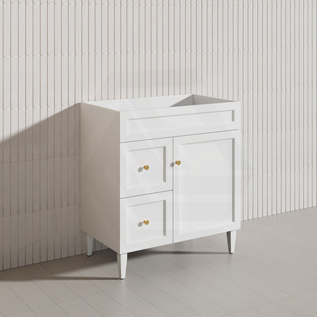 750mm Harrington Freestanding Vanity with Legs/Kickboard Matt Black/White PVC Cabinet ONLY & Ceramic Top Available