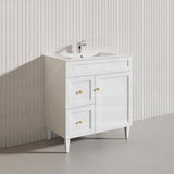 750mm Harrington Freestanding Vanity with Legs/Kickboard Matt Black/White PVC Cabinet ONLY & Ceramic Top Available