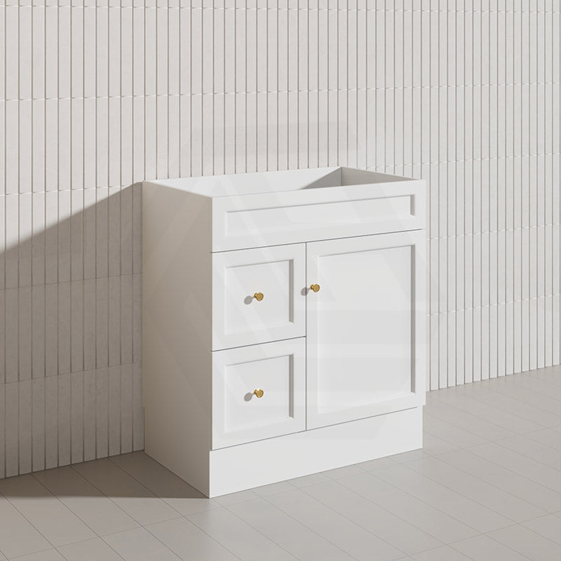 750mm Harrington Freestanding Vanity with Legs/Kickboard Matt Black/White PVC Cabinet ONLY & Ceramic Top Available