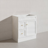 750mm Harrington Freestanding Vanity with Legs/Kickboard Matt Black/White PVC Cabinet ONLY & Ceramic Top Available