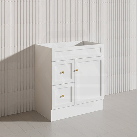 750mm Harrington Freestanding Vanity with Legs/Kickboard Matt Black/White PVC Cabinet ONLY & Ceramic Top Available