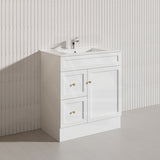 750mm Harrington Freestanding Vanity with Legs/Kickboard Matt Black/White PVC Cabinet ONLY & Ceramic Top Available