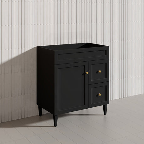 750mm Harrington Freestanding Vanity with Legs/Kickboard Matt Black/White PVC Cabinet ONLY & Ceramic Top Available