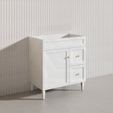 750mm Harrington Freestanding Vanity with Legs/Kickboard Matt Black/White PVC Cabinet ONLY & Ceramic Top Available