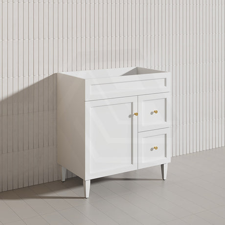 750mm Harrington Freestanding Vanity with Legs/Kickboard Matt Black/White PVC Cabinet ONLY & Ceramic Top Available