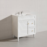 750mm Harrington Freestanding Vanity with Legs/Kickboard Matt Black/White PVC Cabinet ONLY & Ceramic Top Available