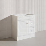 750mm Harrington Freestanding Vanity with Legs/Kickboard Matt Black/White PVC Cabinet ONLY & Ceramic Top Available