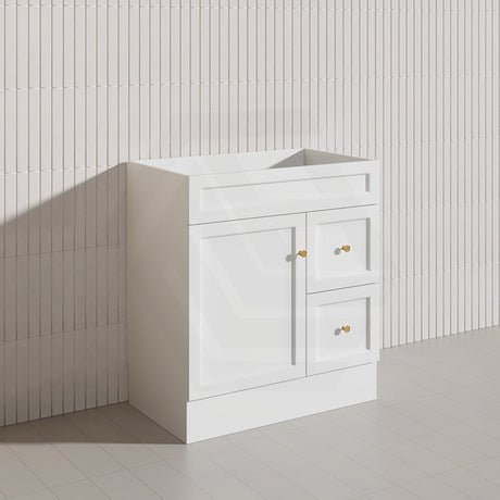 750mm Harrington Freestanding Vanity with Legs/Kickboard Matt Black/White PVC Cabinet ONLY & Ceramic Top Available