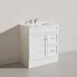 750mm Harrington Freestanding Vanity with Legs/Kickboard Matt Black/White PVC Cabinet ONLY & Ceramic Top Available