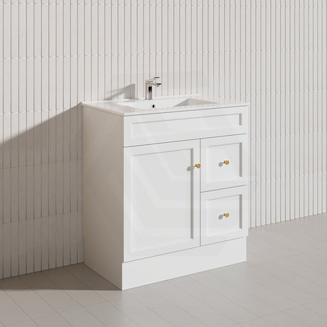 750mm Harrington Freestanding Vanity with Legs/Kickboard Matt Black/White PVC Cabinet ONLY & Ceramic Top Available