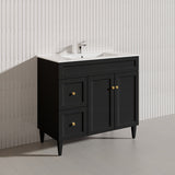 900mm Harrington Freestanding Vanity with Legs/Kickboard Matt Black/White PVC Cabinet ONLY & Ceramic Top Available