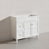 900mm Harrington Freestanding Vanity with Legs/Kickboard Matt Black/White PVC Cabinet ONLY & Ceramic Top Available