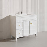 900mm Harrington Freestanding Vanity with Legs/Kickboard Matt Black/White PVC Cabinet ONLY & Ceramic Top Available