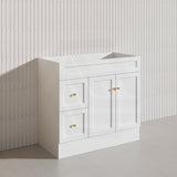 900mm Harrington Freestanding Vanity with Legs/Kickboard Matt Black/White PVC Cabinet ONLY & Ceramic Top Available