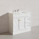 900mm Harrington Freestanding Vanity with Legs/Kickboard Matt Black/White PVC Cabinet ONLY & Ceramic Top Available