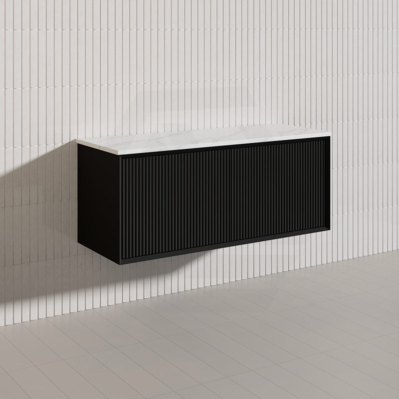 Kirribilli Wall Hung Bathroom Vanity PVC Board Cabinet ONLY&Stone Top&Single/Double Bowl Available 1200mm - Matt Black/Matt White