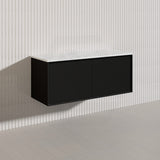 Kirribilli Wall Hung Bathroom Vanity PVC Board Cabinet ONLY&Stone Top&Single/Double Bowl Available 1200mm - Matt Black/Matt White
