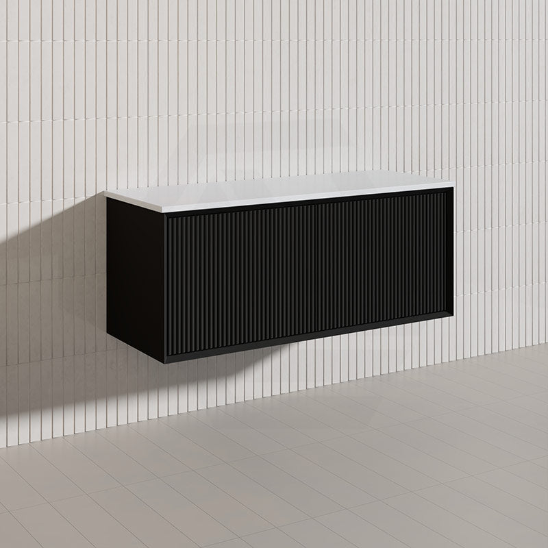 Kirribilli Wall Hung Bathroom Vanity PVC Board Cabinet ONLY&Stone Top&Single/Double Bowl Available 1200mm - Matt Black/Matt White