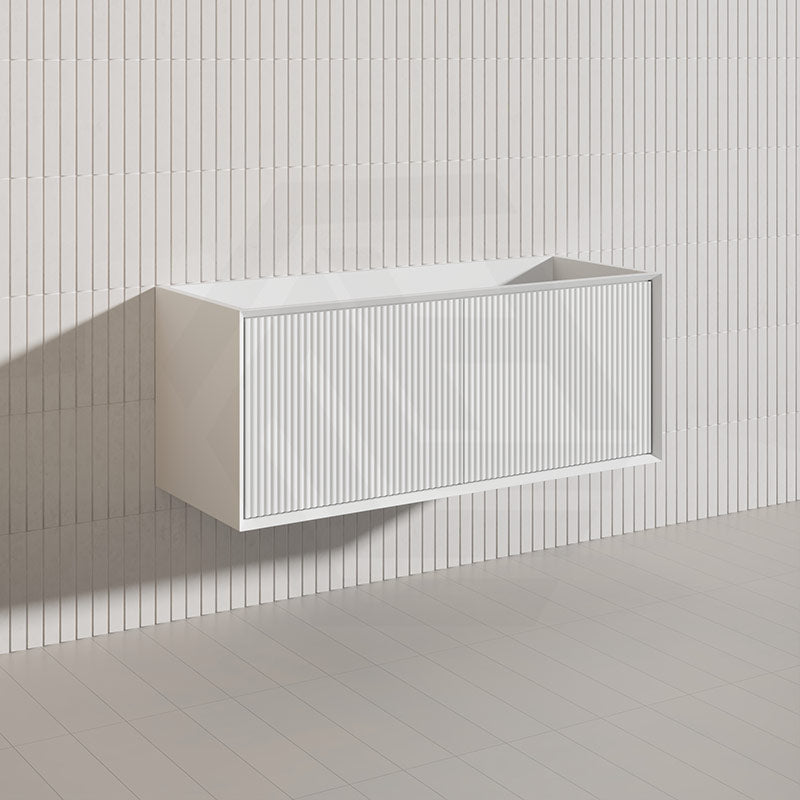 Kirribilli Wall Hung Bathroom Vanity PVC Board Cabinet ONLY&Stone Top&Single/Double Bowl Available 1200mm - Matt Black/Matt White