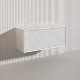 Kirribilli Wall Hung Bathroom Vanity PVC Board Cabinet ONLY&Stone Top&Single/Double Bowl Available 1200mm - Matt Black/Matt White