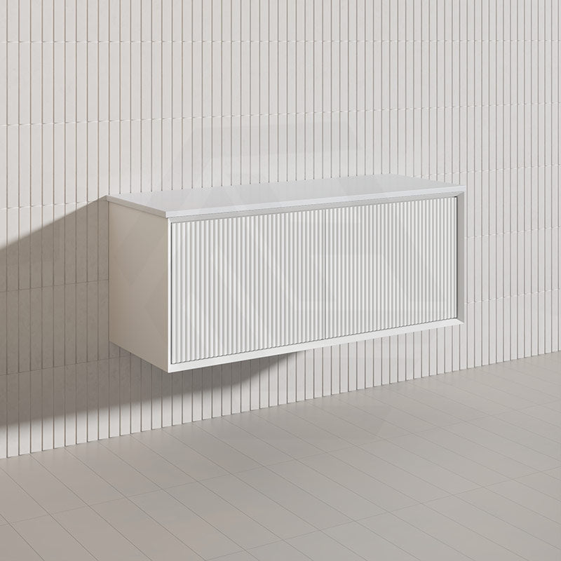 Kirribilli Wall Hung Bathroom Vanity PVC Board Cabinet ONLY&Stone Top&Single/Double Bowl Available 1200mm - Matt Black/Matt White
