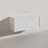Kirribilli Wall Hung Bathroom Vanity PVC Board Cabinet ONLY&Stone Top&Single/Double Bowl Available 1200mm - Matt Black/Matt White