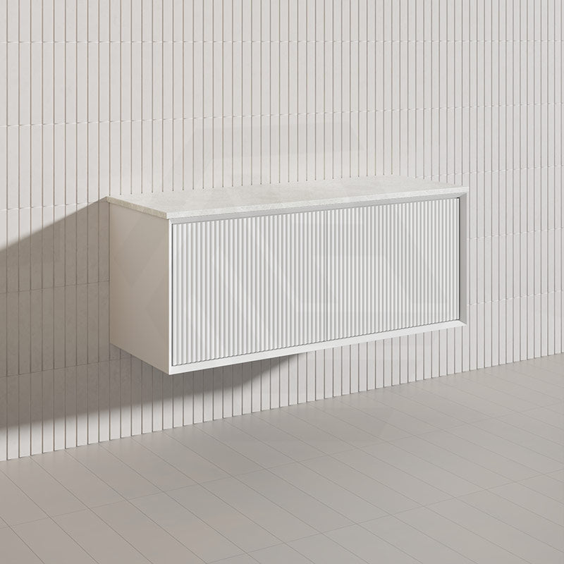 Kirribilli Wall Hung Bathroom Vanity PVC Board Cabinet ONLY&Stone Top&Single/Double Bowl Available 1200mm - Matt Black/Matt White