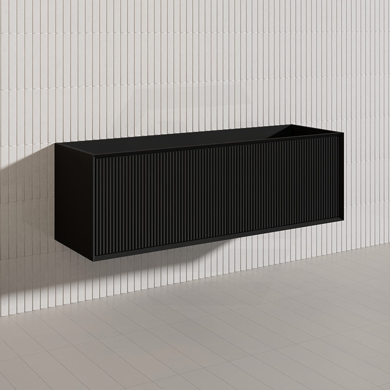Kirribilli Wall Hung Bathroom Vanity PVC Board Cabinet ONLY&Stone Top&Single/Double Bowl Available 1500mm - Matt Black/Matt White