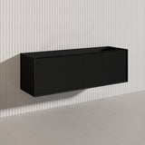 Kirribilli Wall Hung Bathroom Vanity PVC Board Cabinet ONLY&Stone Top&Single/Double Bowl Available 1500mm - Matt Black/Matt White