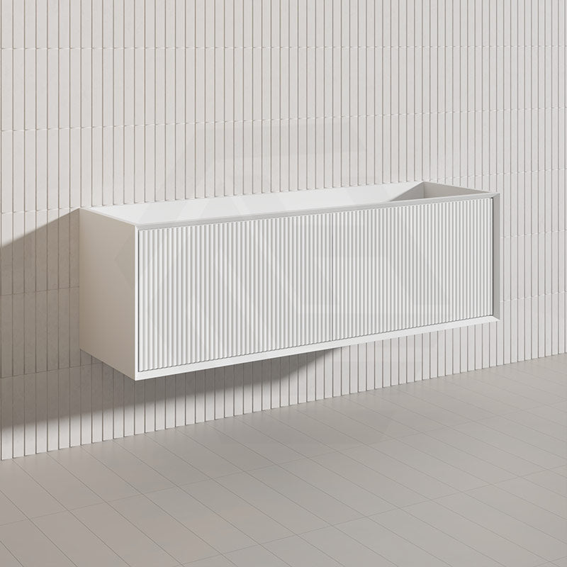 Kirribilli Wall Hung Bathroom Vanity PVC Board Cabinet ONLY&Stone Top&Single/Double Bowl Available 1500mm - Matt Black/Matt White