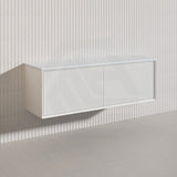 Kirribilli Wall Hung Bathroom Vanity PVC Board Cabinet ONLY&Stone Top&Single/Double Bowl Available 1500mm - Matt Black/Matt White