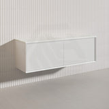 Kirribilli Wall Hung Bathroom Vanity PVC Board Cabinet ONLY&Stone Top&Single/Double Bowl Available 1500mm - Matt Black/Matt White
